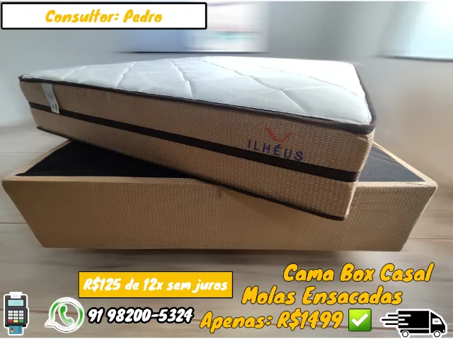 Cama Box Casal Smart Ilhéus - Molas Ensacadas