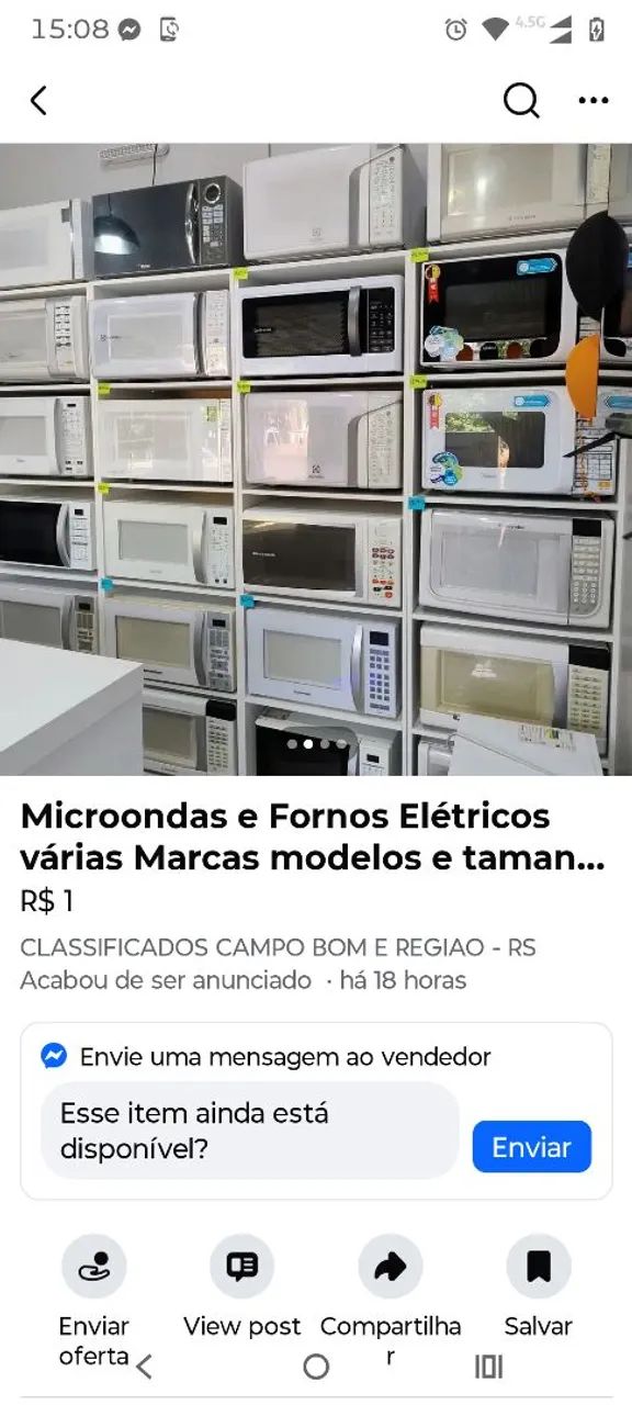 Microondas 31 Litros Vários Modelos Promoção R$ 299,00 Garantia 3 Meses Temos Tele  - Foto 6