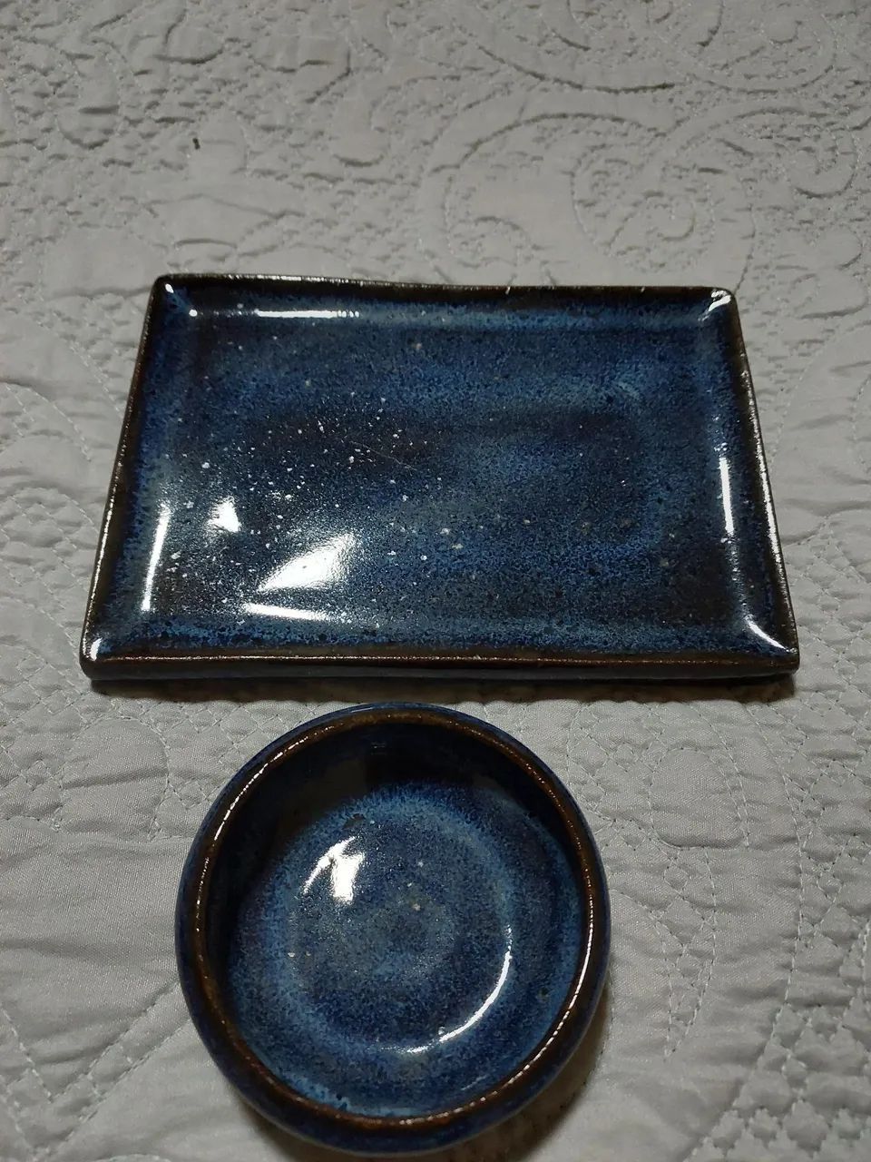 Conjunto de Pratos para Sushi em Cerâmica Azul - Foto 2