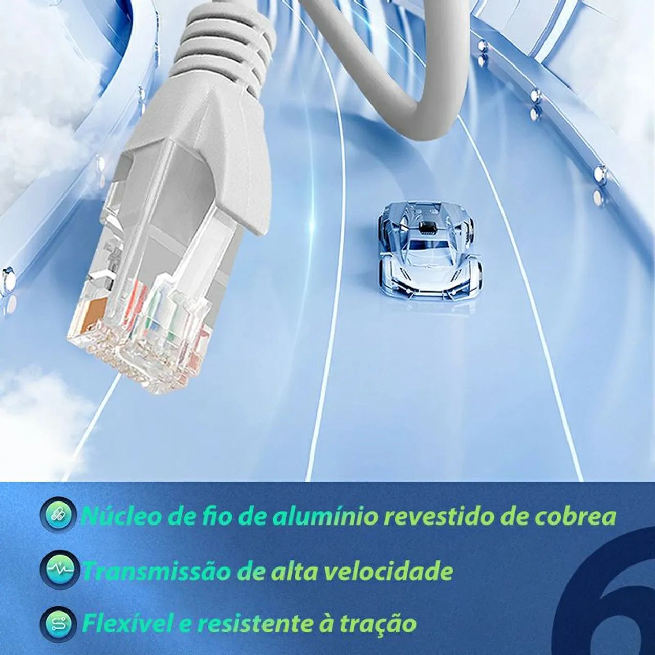 Cabo de Rede CAT6 Gigabit Ethernet 25 metros com Conector RJ45  - Foto 2