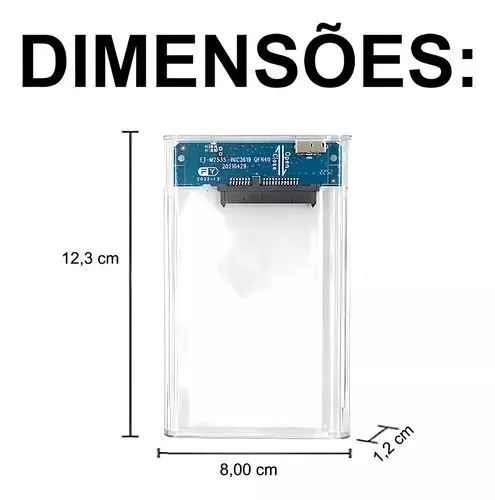 Case para HD USB 3.0 transmissão 6Gbps SATA 2.5' HHD ou SSD - Foto 5