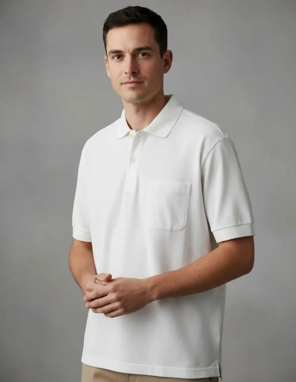 camisa polo masculina branca tamanho m - pool original - Foto 3
