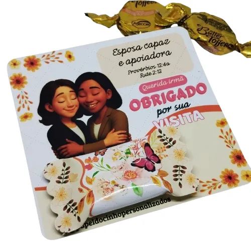 10 Cards + bala personalizada Orador e esposa, lembrancinha JW, mimo - Foto 4