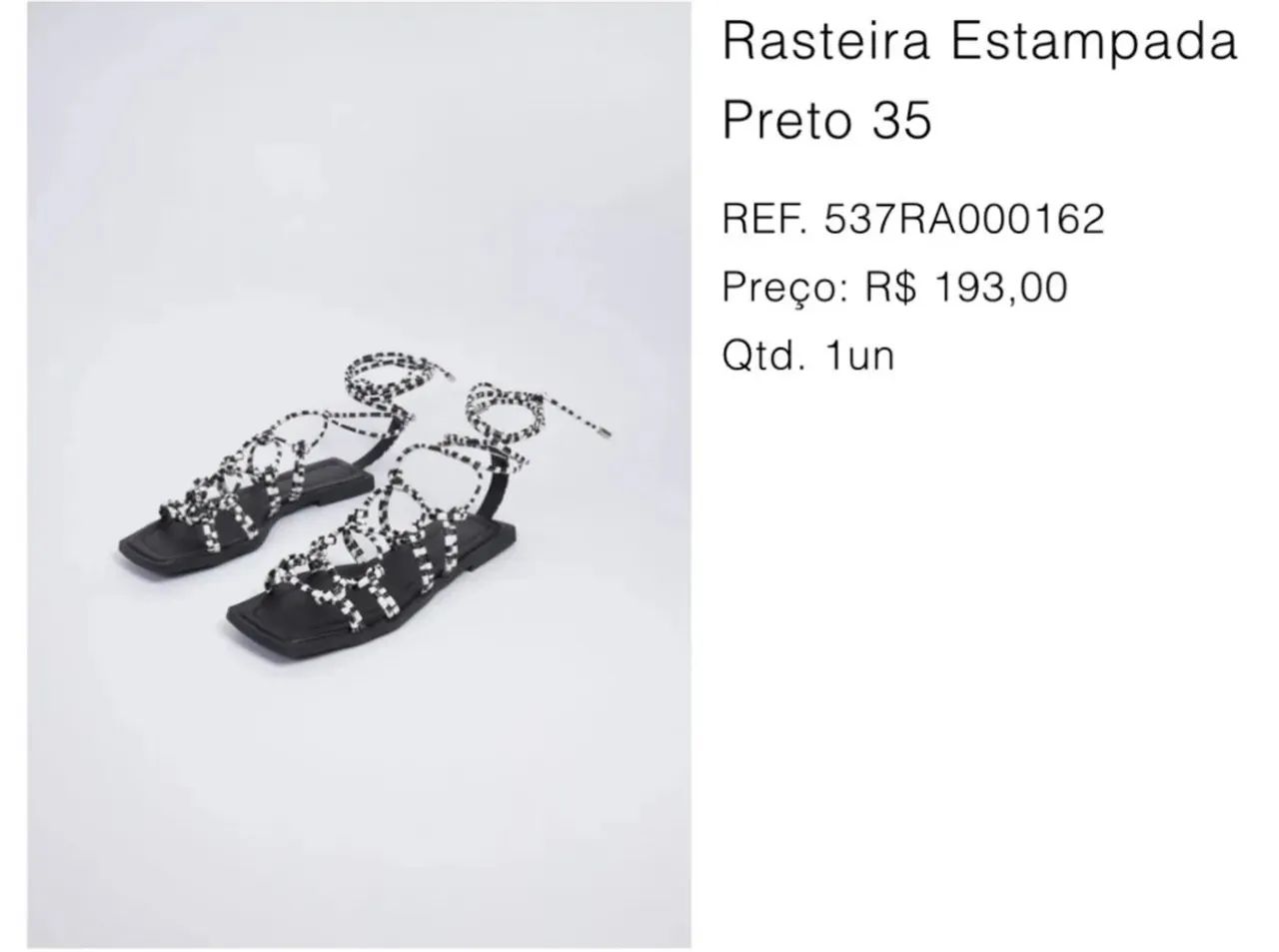 Rasteira Estampada Preta N 35 - Foto 5