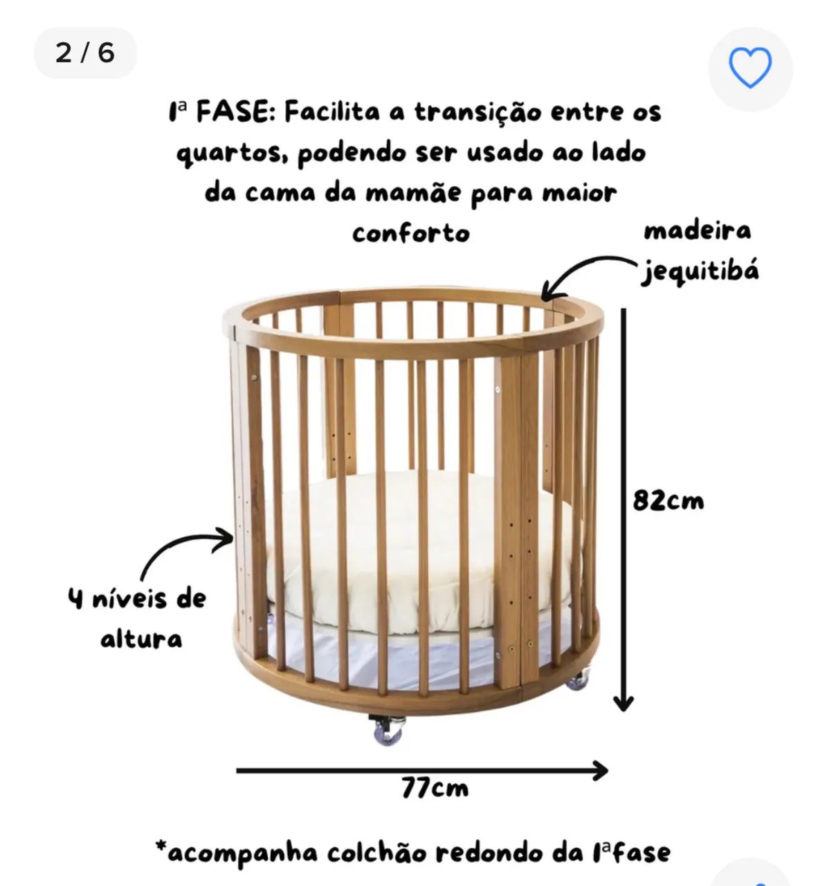 Berço Crescer Sleeper - Madeira  - Foto 5