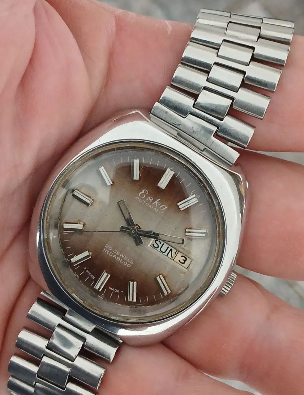 Relógio antigo suíço original ESKA SWISS MADE AUTOMÁTICO década de