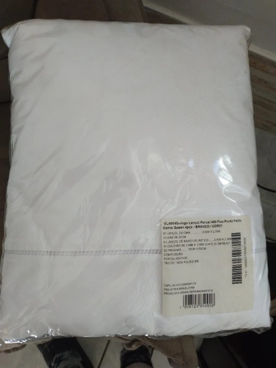 Jogo lençol Queen 400 fios ponto palito