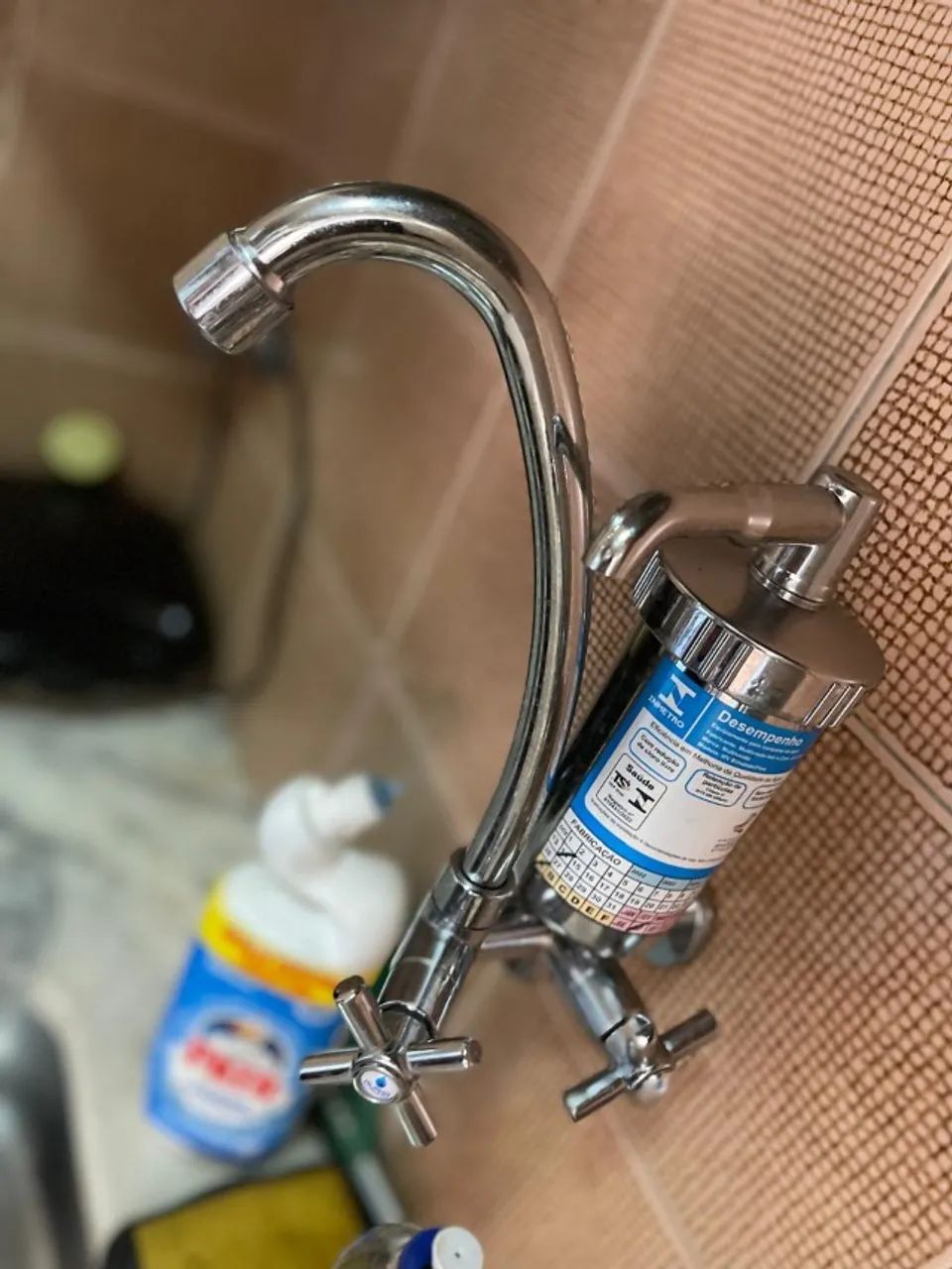 Torneira de cozinha com filtro parede bica alta - Foto 2