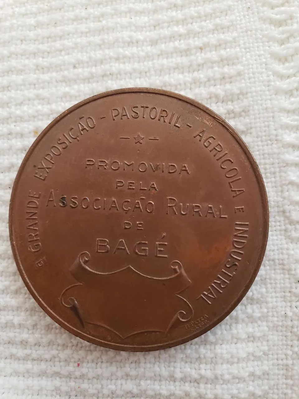 Medalha antiga c/ data falha 19... , bronze, Exposição Pastoril Agrícola de Bagé  - Foto 2