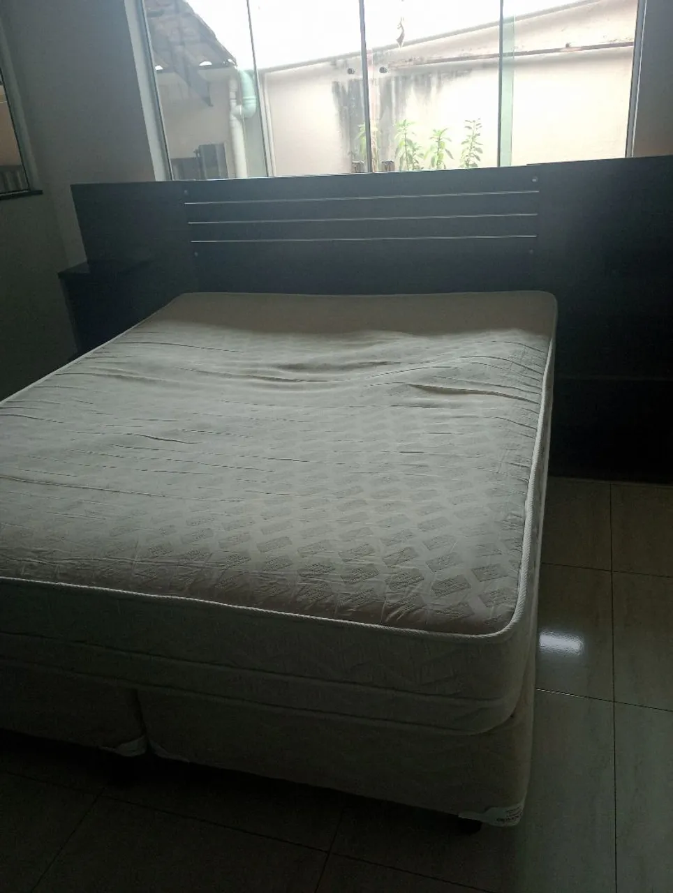 Cama Box king Casal com Colchão+cabeceira
