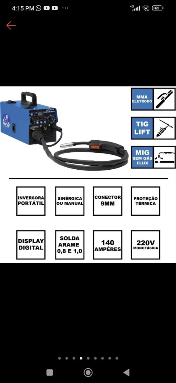 Máquina de Solda Inversora Portátil - 140 Amperes