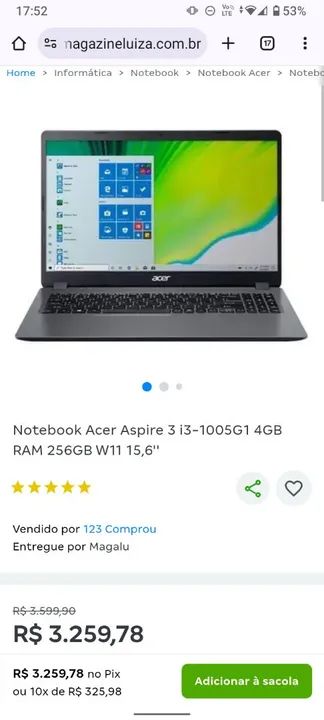 SUPER NOTEBOOK ACER I3 4GB HD 3 Terabits 1 TB interno + 2 TB externo - Foto 4