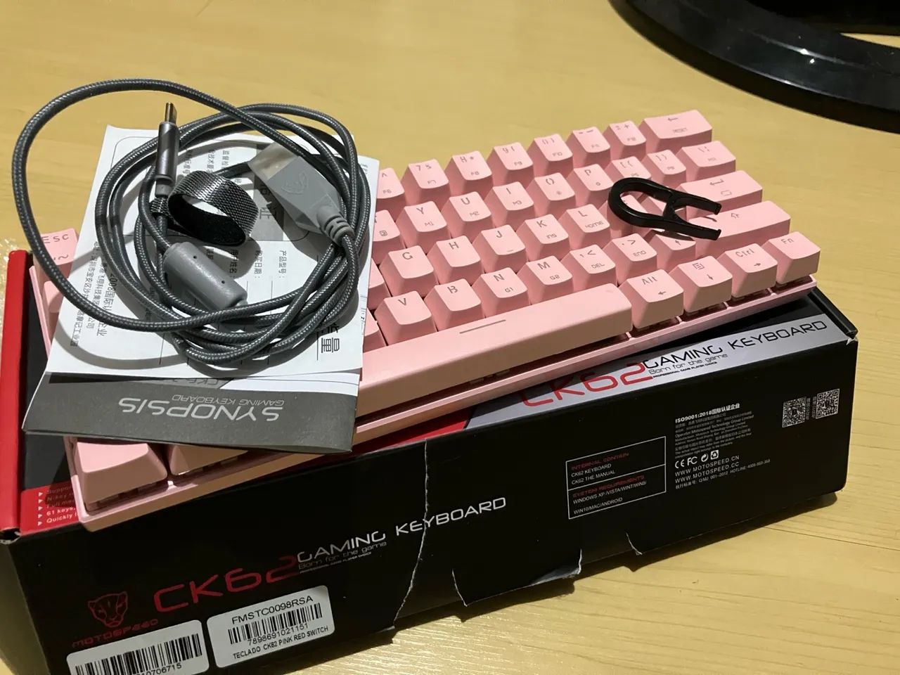 Teclado mecânico Ck62 Rosa