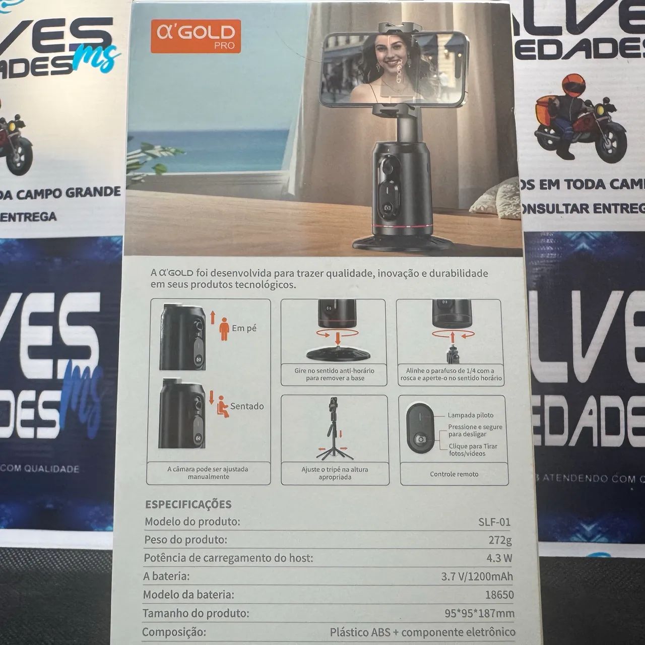 Suporte inteligente com rastreamento facial automático 360° - Foto 4