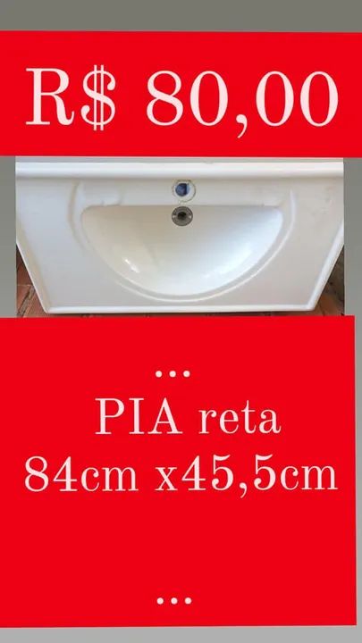 Pia para banheiro/ Lavabo/ Lavatório