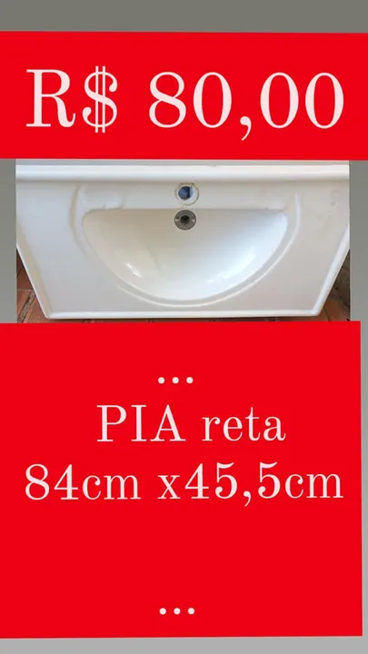 Pia para banheiro/ Lavabo/ Lavatório