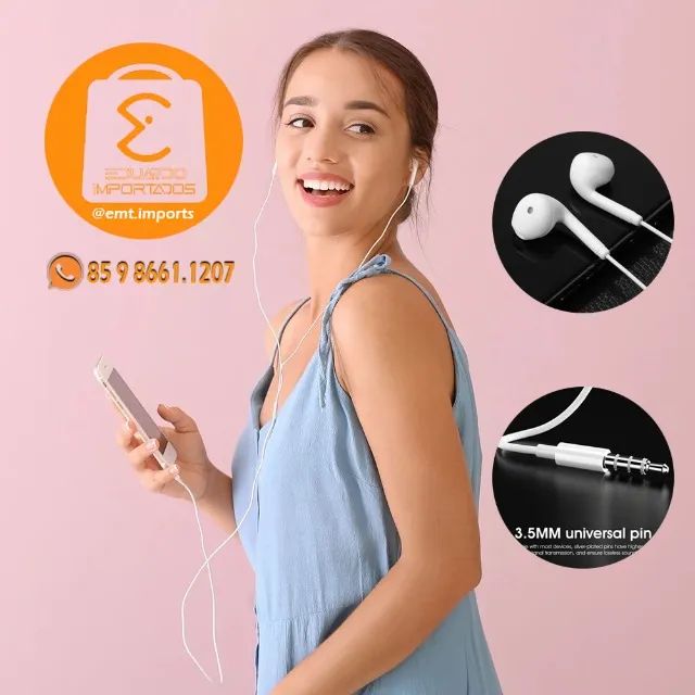 Fones De Ouvido Com Fio com Microfone 3.5mm - Foto 3