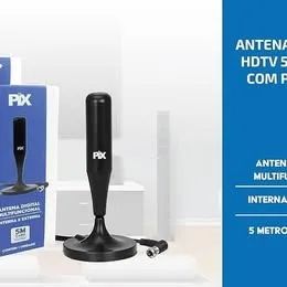 Antena Multi Interna Hdtv 5M Base com Ima Plug 90 Graus Cabo 5M Pix - Foto 3