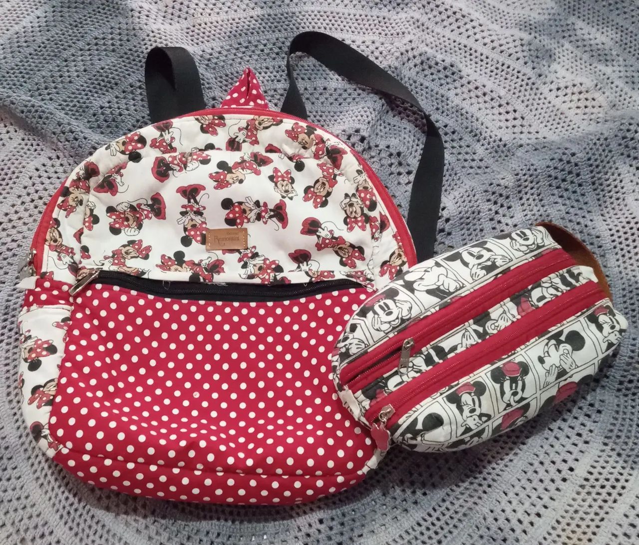 Mochila e Estojo Escolar Mickey&Minnie 