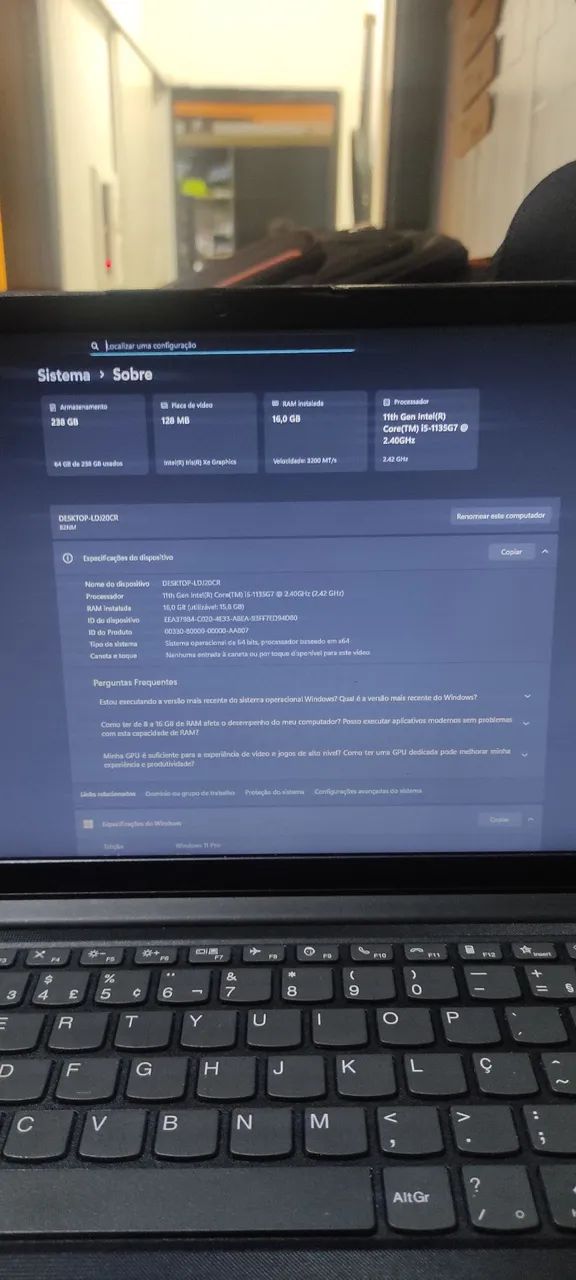 Notebook  Intel core i5-1135G7, 16GB DDR4, SSD 240GB  v14  g2 - Foto 3