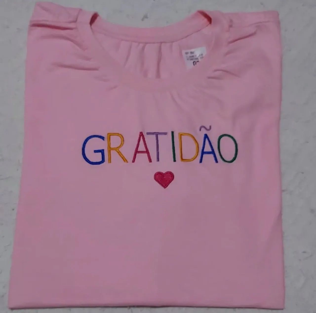 Camiseta Feminina Gratidão - Tamanho G3 ( última peça disponível) - Foto 3
