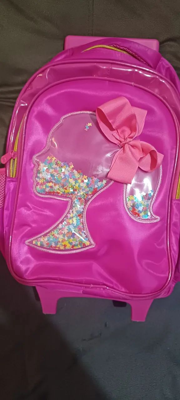 Mochila de Rodinhas Barbie Rosa - Foto 4
