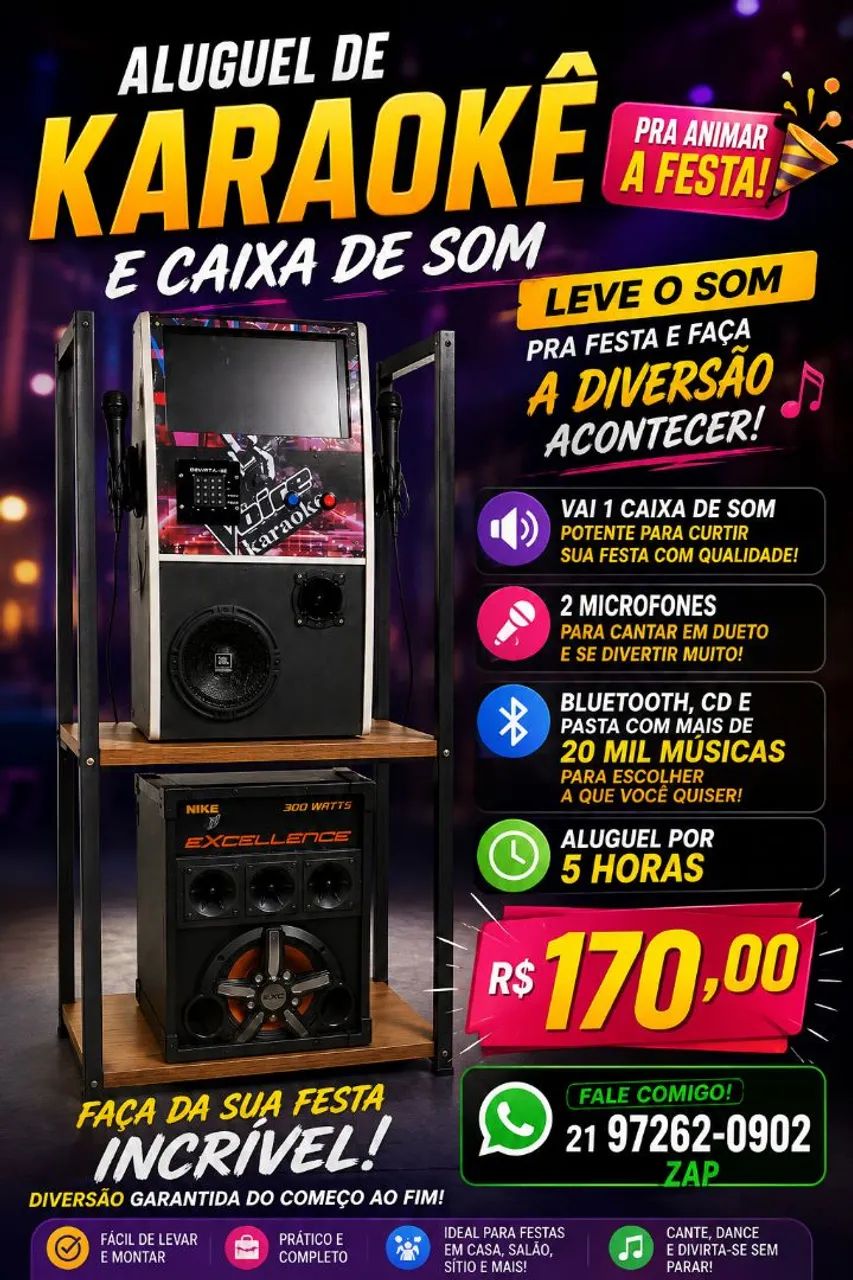 Kit karaokê com caixa de som 