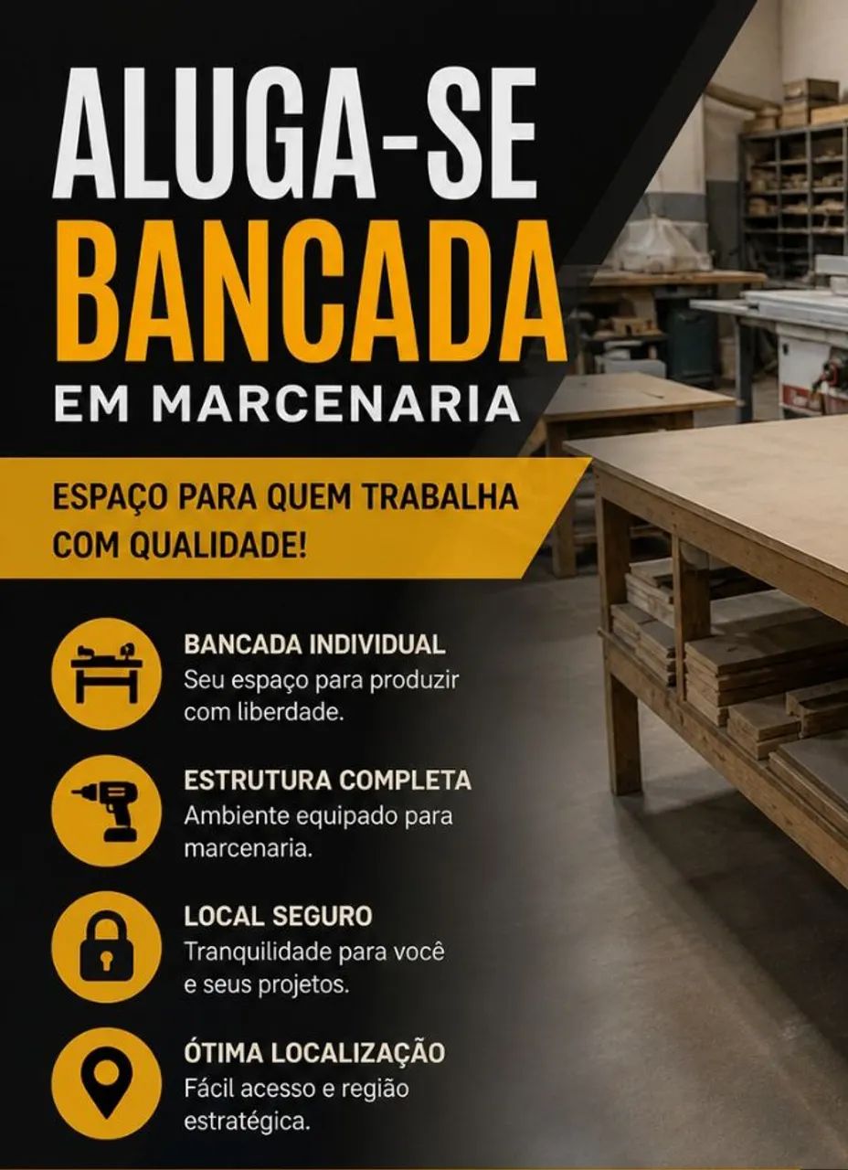 Alugo espaço em marcenaria 