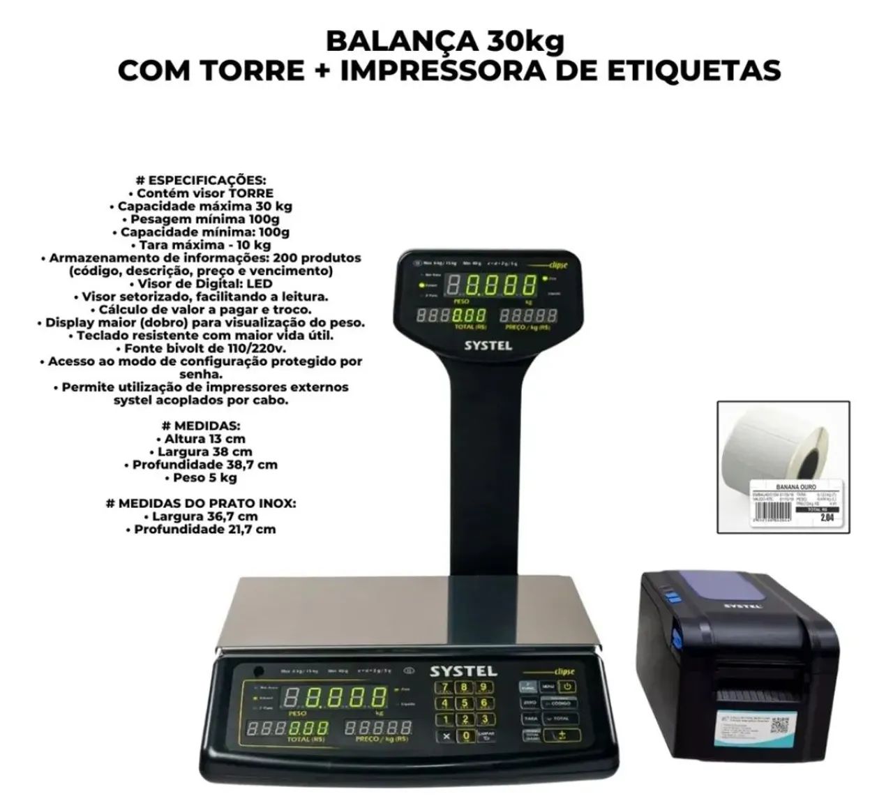Balança + impressora de etiquetas  - Foto 2