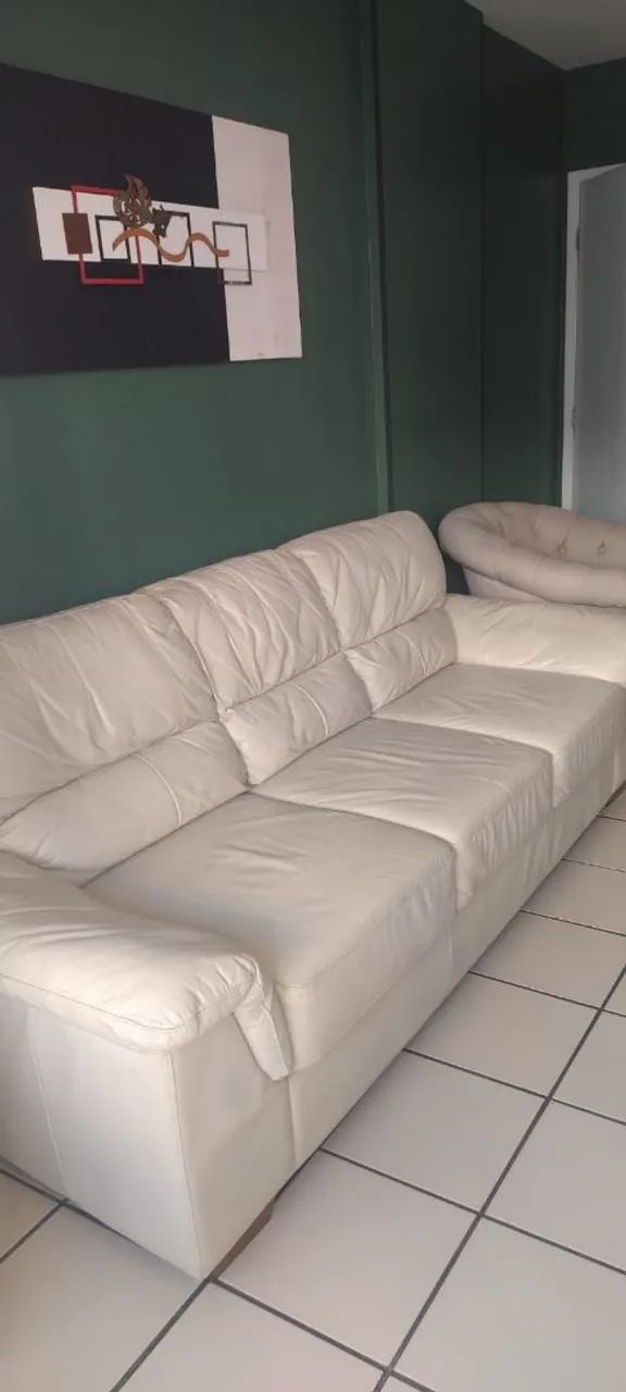 Sofá em couro legítimo 4 lugares - Foto 2