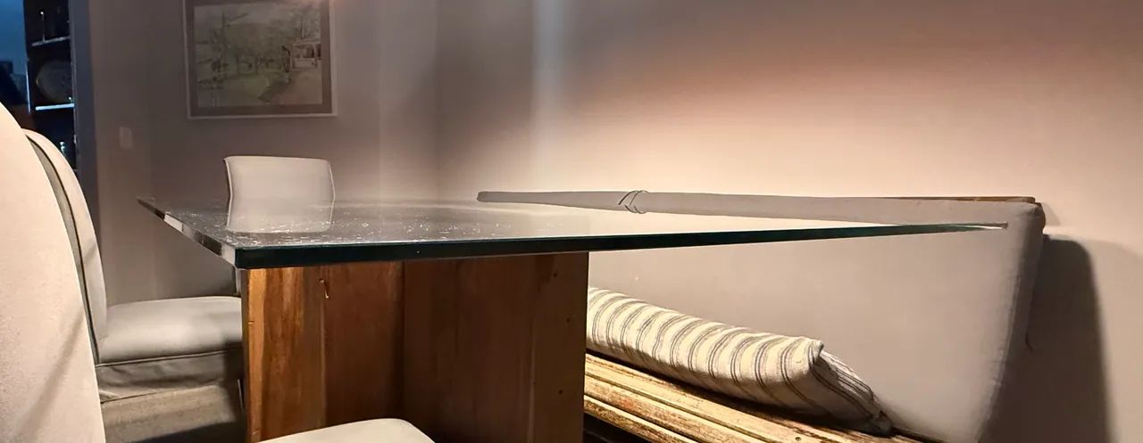 Tampo de mesa de vidro