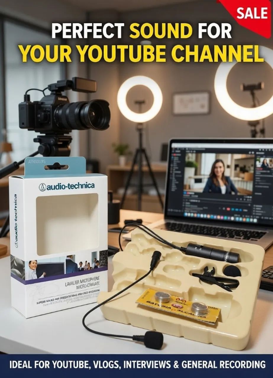 Microfone Lapela Audio-technica Para Entrevistas - Foto 4
