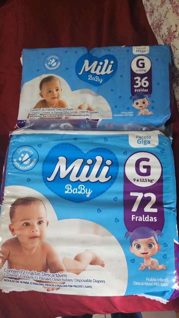 Fralda Mili (Valores na descrição)