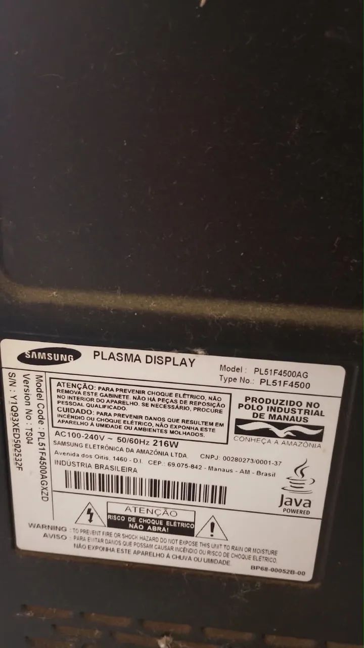 TV Samsung com tela quebrada 