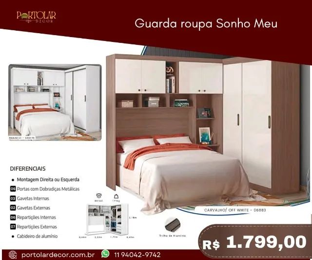 Guarda Roupa sonho meu, a pronta entrega 