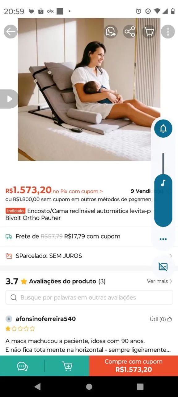 Cama regulável com controle remoto. - Foto 2