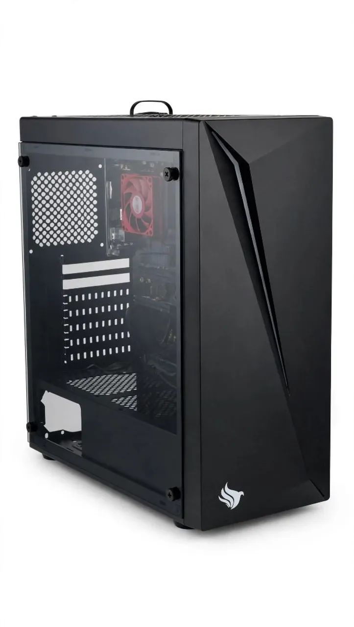 Gabinete pichau Mid tower preto vidro temperado  - Foto 2
