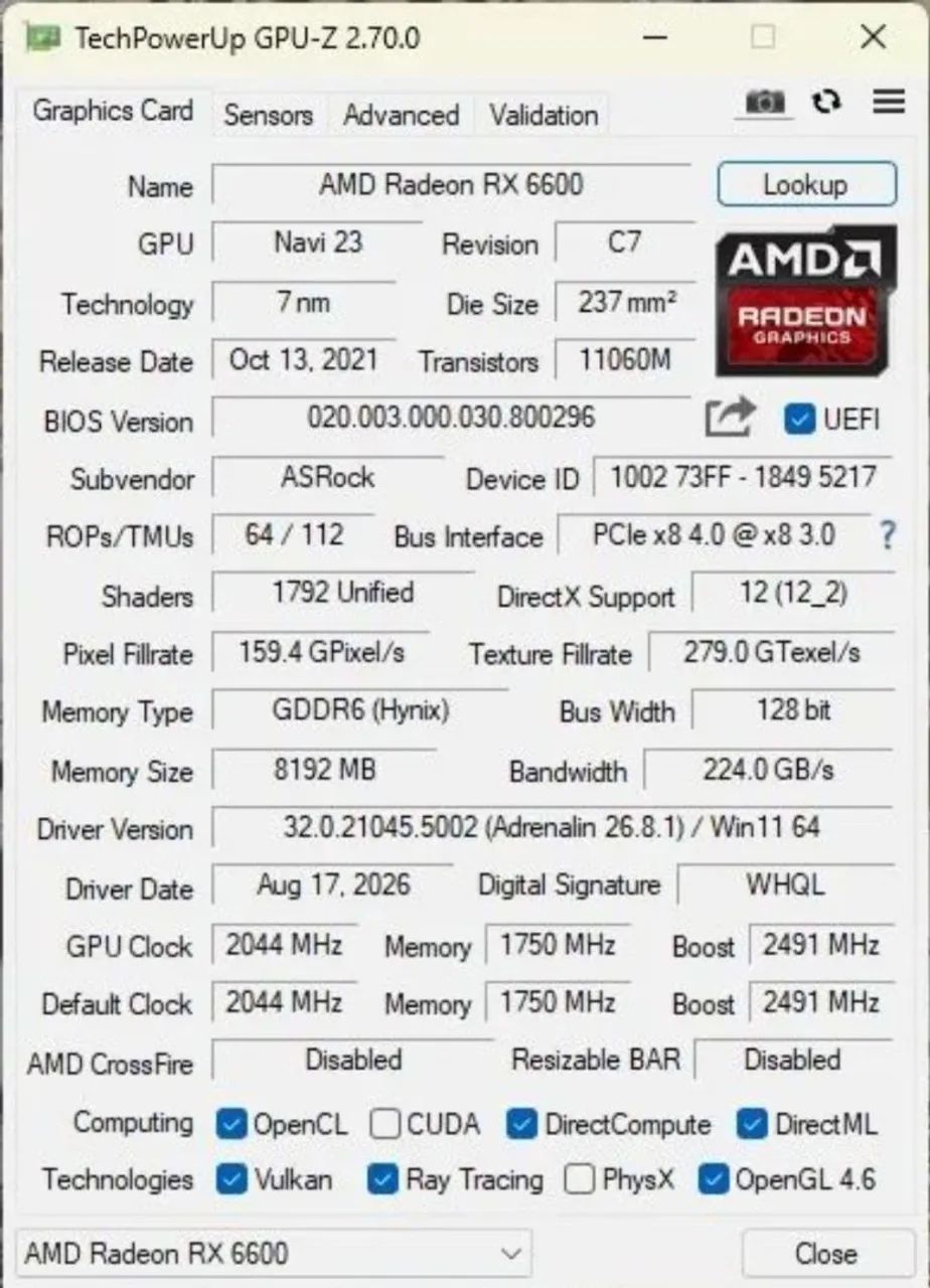 RX 6600 8GB GDDR6 - Foto 4