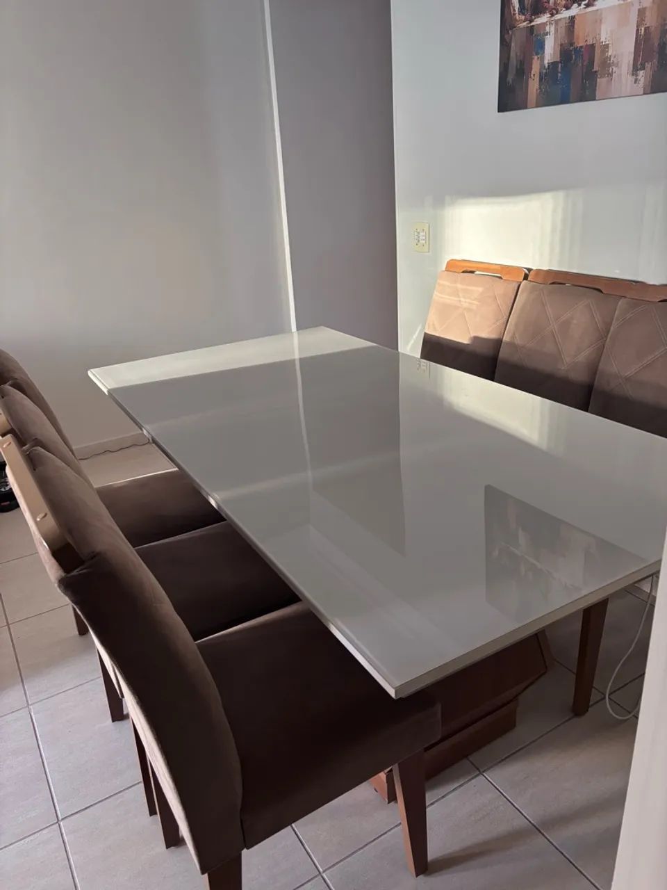 Mesa mdf com vidro -  6 cadeiras - Foto 5