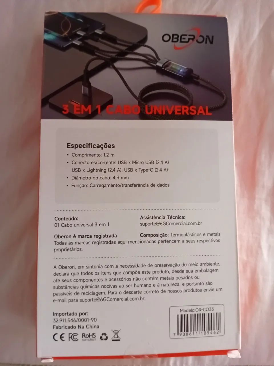 Cabo universal 3x1 oberon 20w  - Foto 2