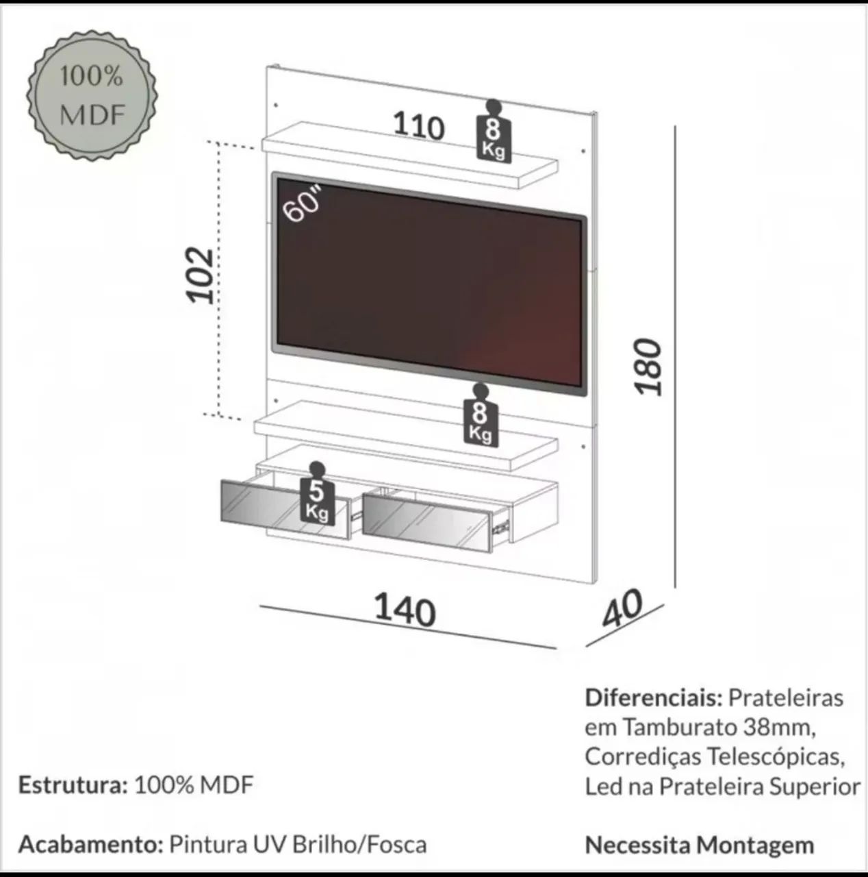 Vendo painel de TV até 60 polegadas - Foto 2