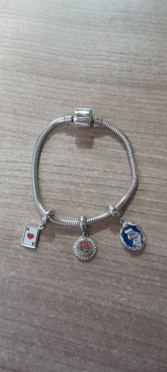 Pulseira com Berloques em Aço