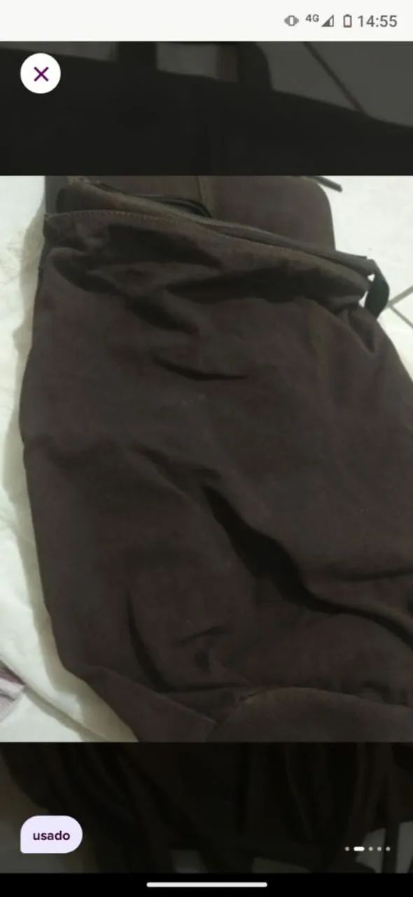 Mochila Cantão camurça e couro  - Foto 4