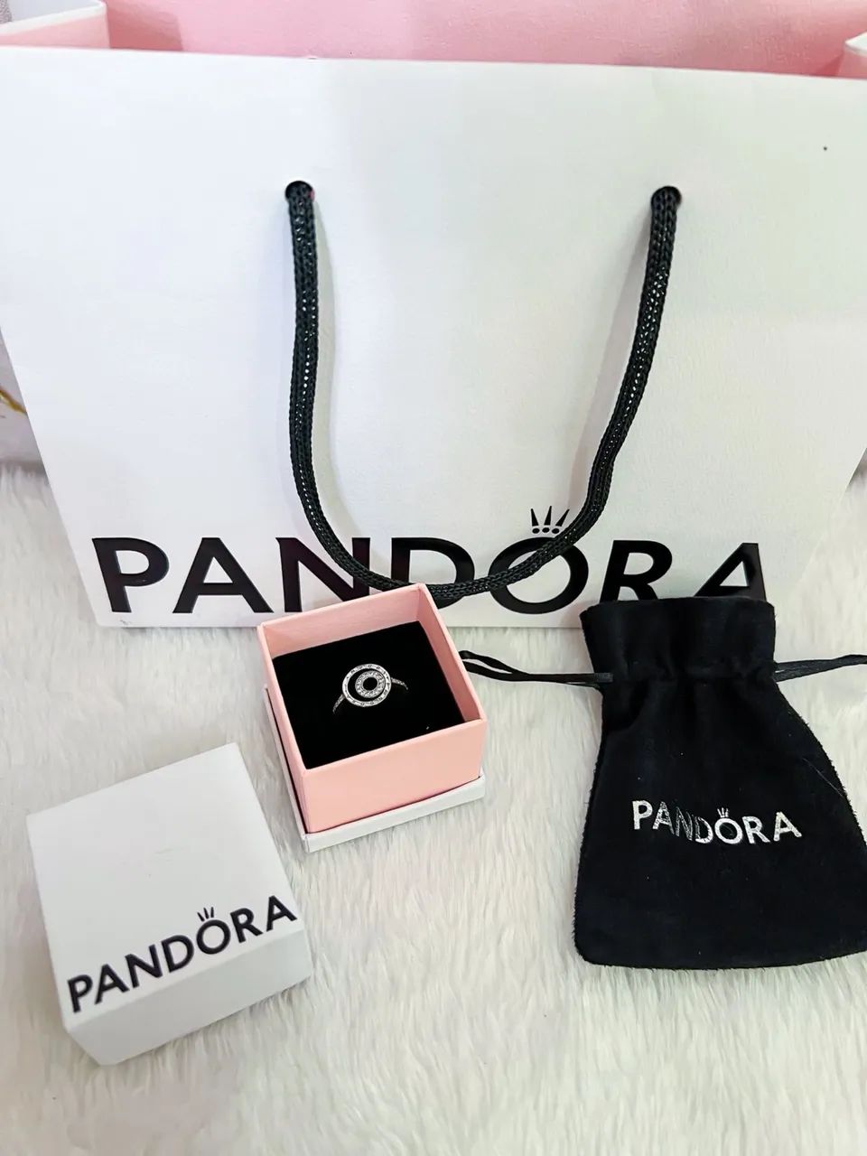 Anel Pandora prata círculo logo pavé  - Foto 3