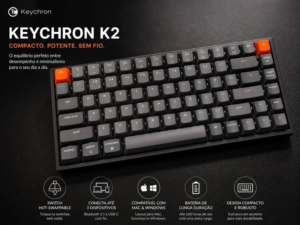 Teclado mecanico Keychron K2  - Foto 4