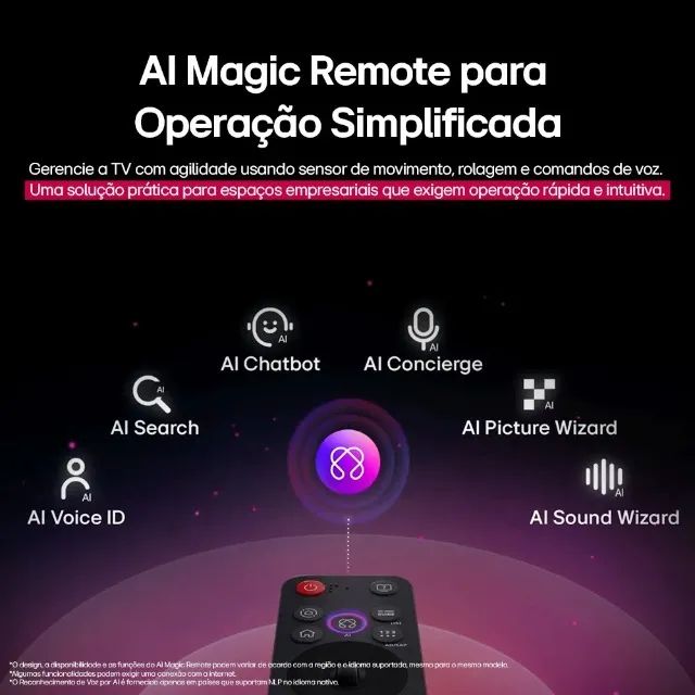 SMART TV LG 43' 4K COM AI MAGIC, LACRADA, COM NOTA FISCAL E GARANTIA - Foto 2