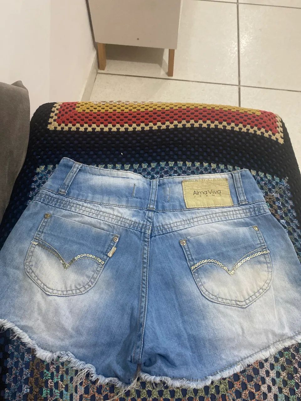 Short saia destroyd tamanho 40 - Foto 5