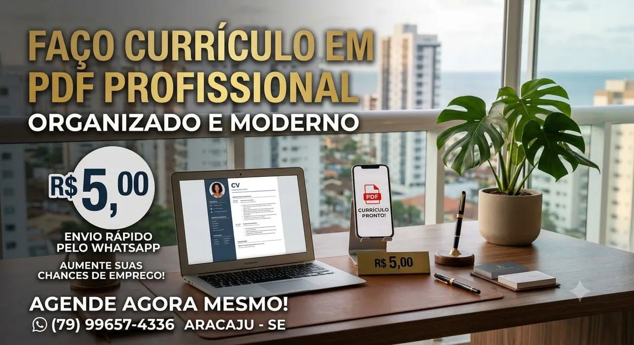 Faço currículo profissional em PDF 