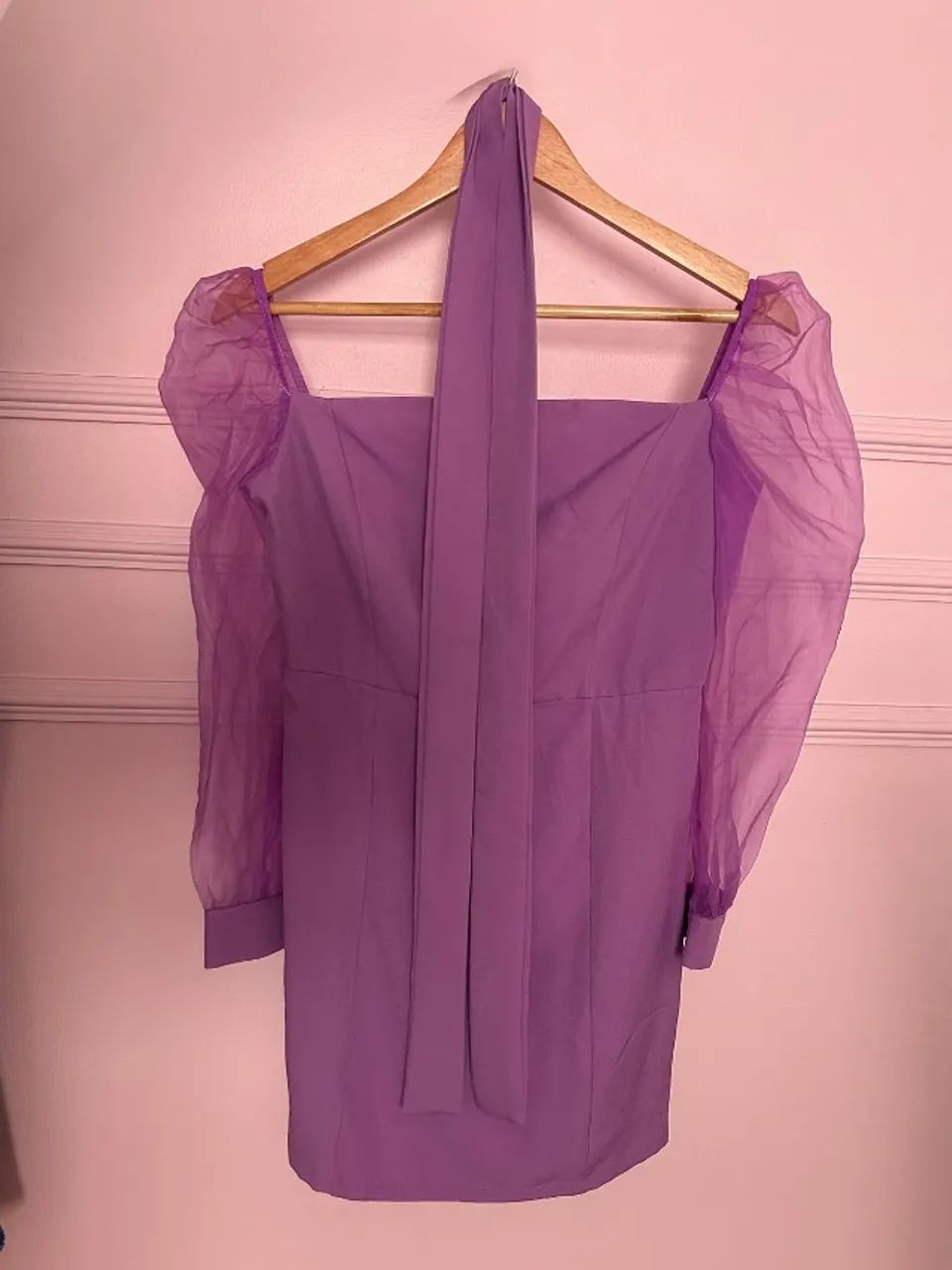 vestido lilás princesa c/ manga bufante cider