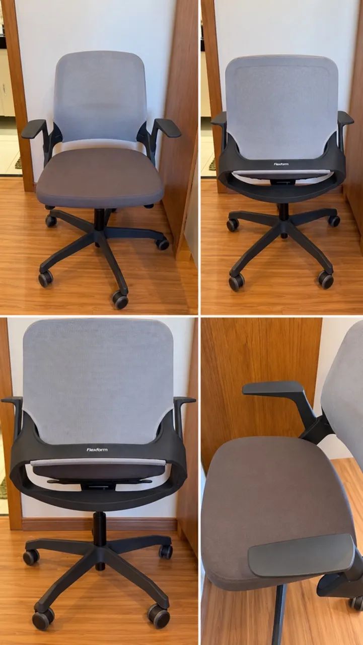 Cadeira de escritório flexform cinza 